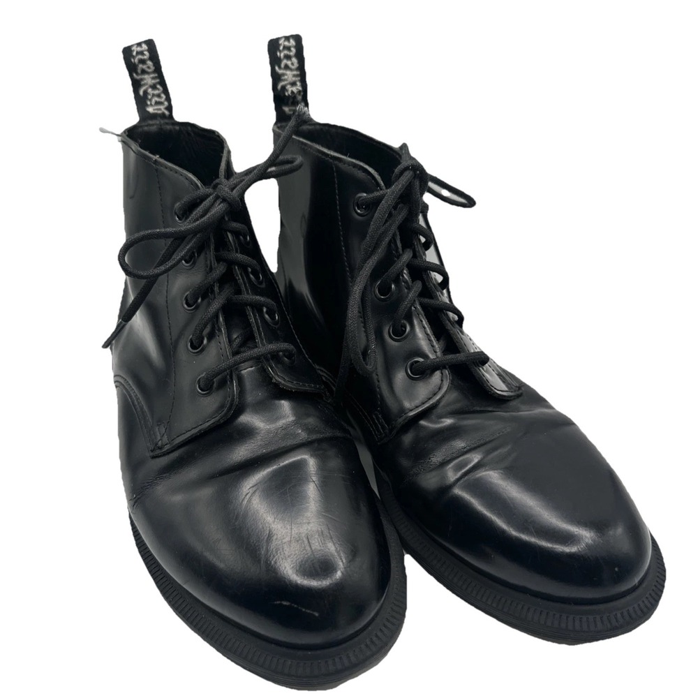 Dr. Martens Emmeline AW004 Black Leather Boots Ladies 8
